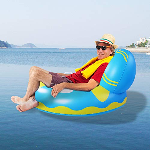 Inflatable Pool Lounger Float with Cup Holder Inflatable Pool Lounger Float with Cup Holder